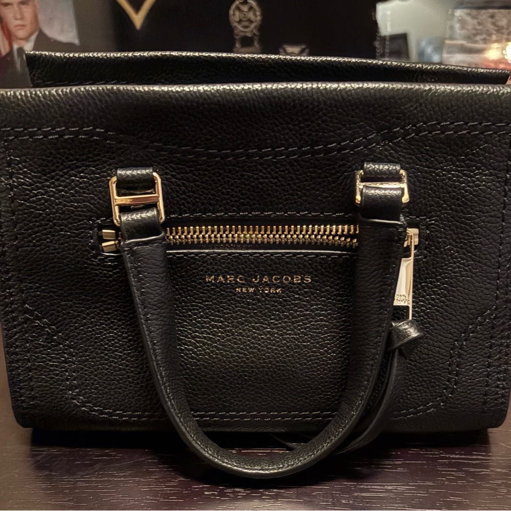 Marc Jacobs Black Satchel with Gold Hardware
